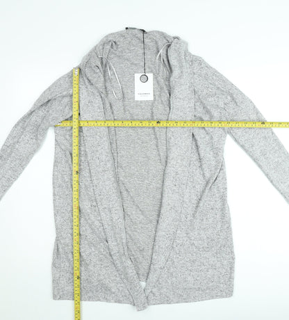 Fullcircle Women Grey Small Open Front Long Sleeve Cardigan
