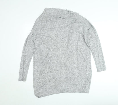 Fullcircle Women Grey Small Open Front Long Sleeve Cardigan