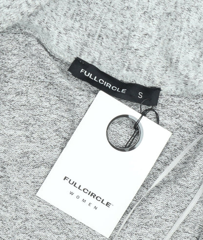 Fullcircle Women Grey Small Open Front Long Sleeve Cardigan