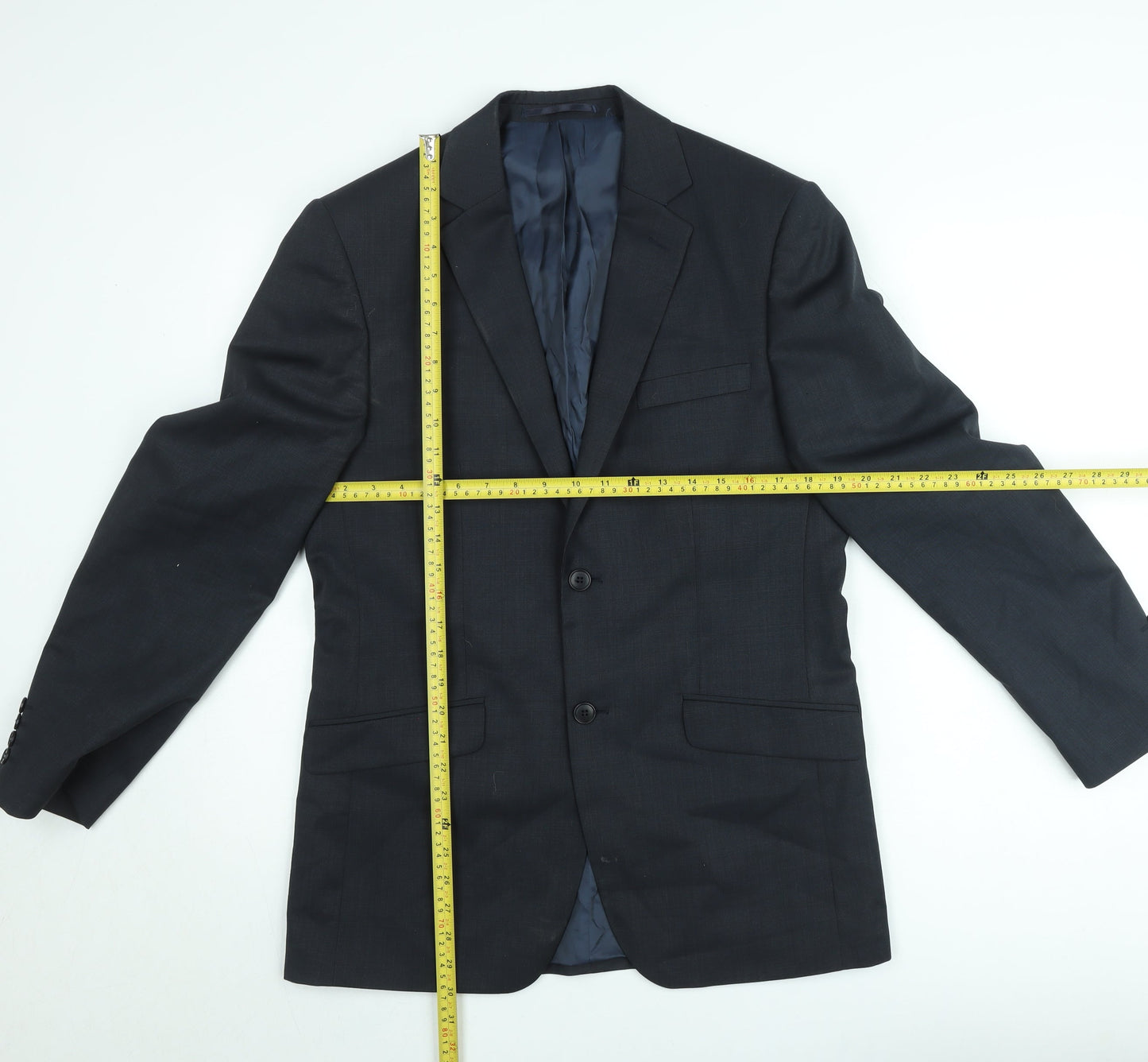 Marco Capelli Men's Blue 38R Wool Blend Formal Blazer Jacket