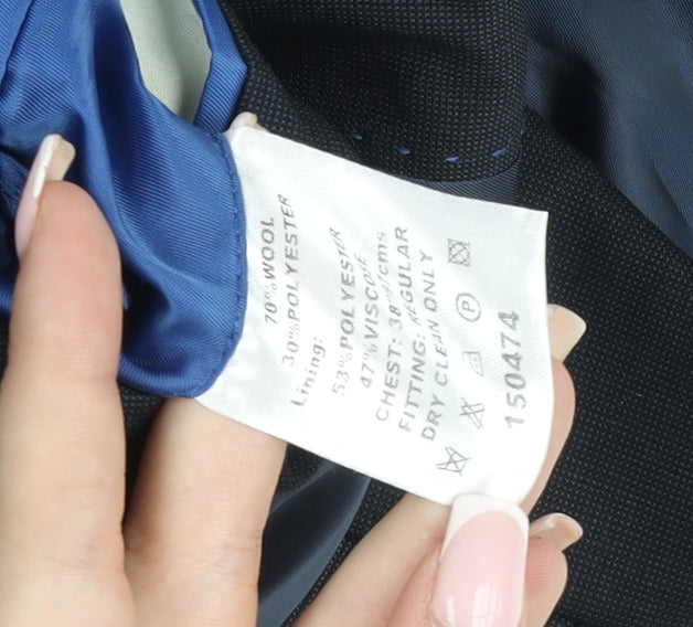 Marco Capelli Men's Blue 38R Wool Blend Formal Blazer Jacket