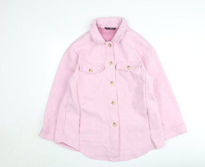 Dunnes Women Pink Button Up Shacket Jacket Size L
