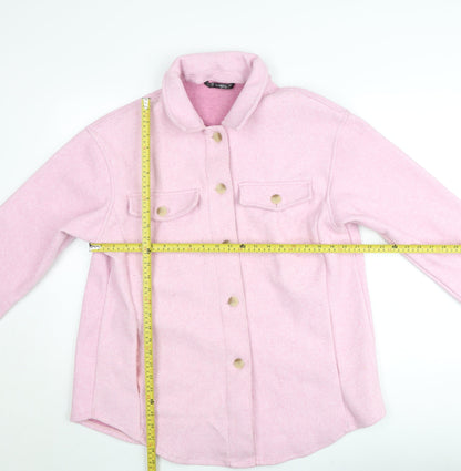 Dunnes Women Pink Button Up Shacket Jacket Size L