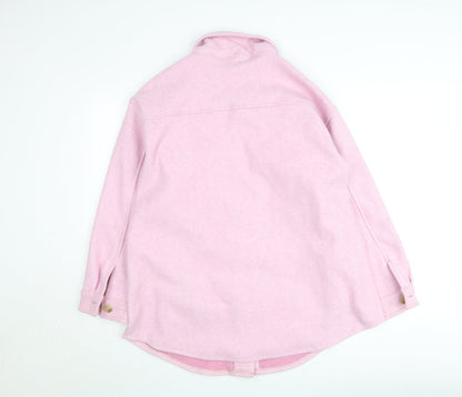 Dunnes Women Pink Button Up Shacket Jacket Size L