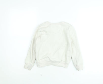 Polo Ralph Lauren Boys Beige Bear Graphic Jumper Size 6 Years Cotton Sweatshirt