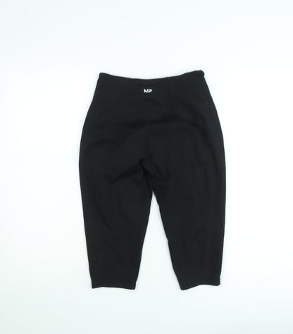 MP Women's Black Medium Capri Leggings Polyester Blend Stretch Activewear