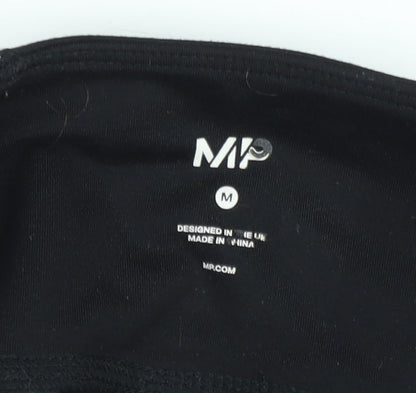 MP Women's Black Medium Capri Leggings Polyester Blend Stretch Activewear