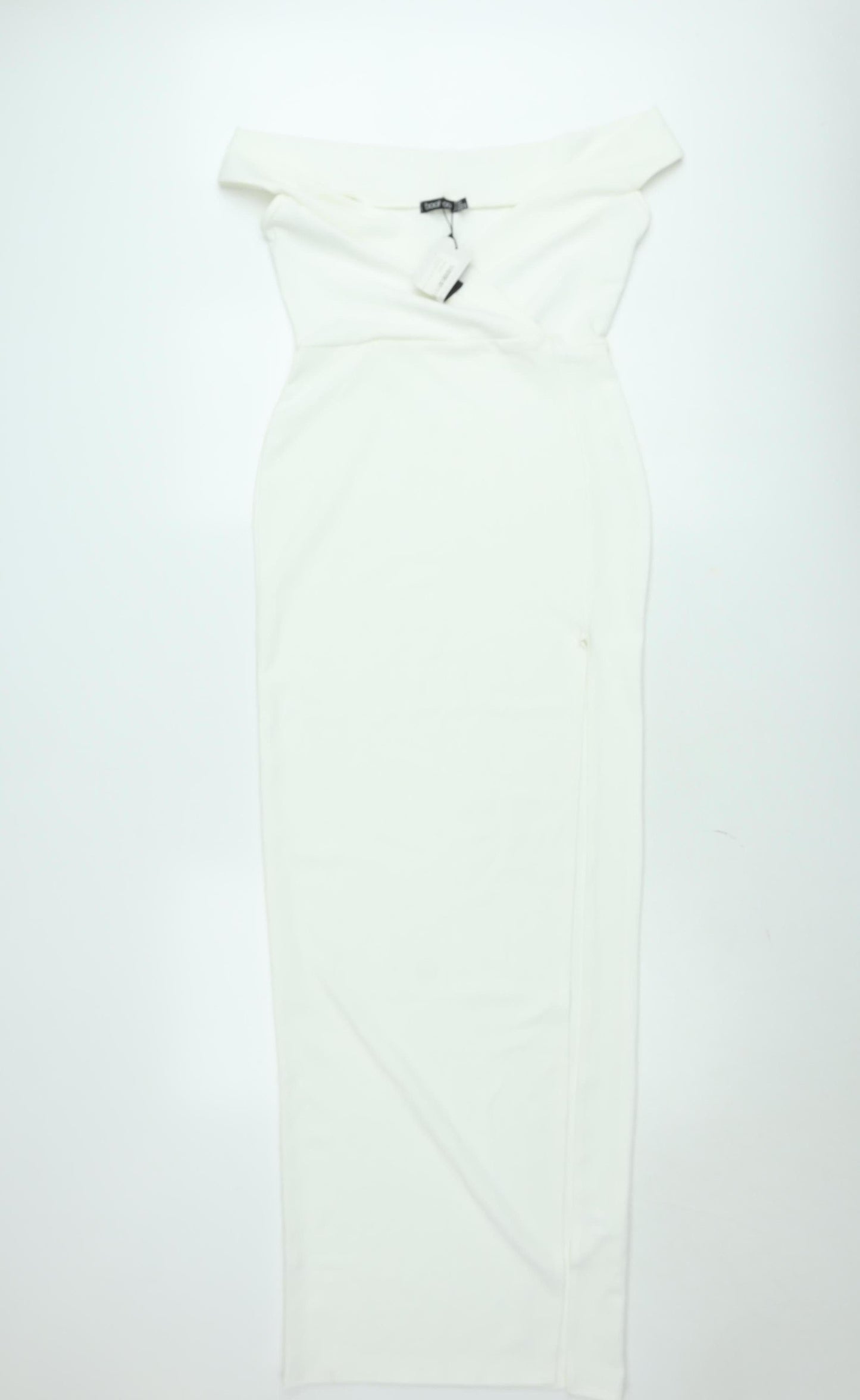 Boohoo Women White UK 8 One Shoulder Bodycon Midi Dress