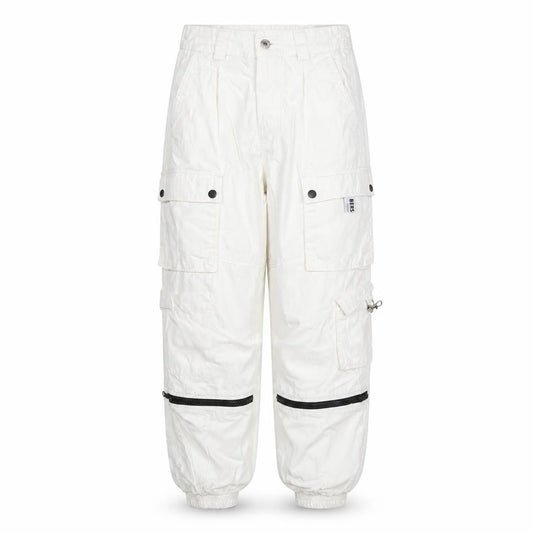 Bershka Womens White Cargo Trousers Size 8 Cotton Utility Style