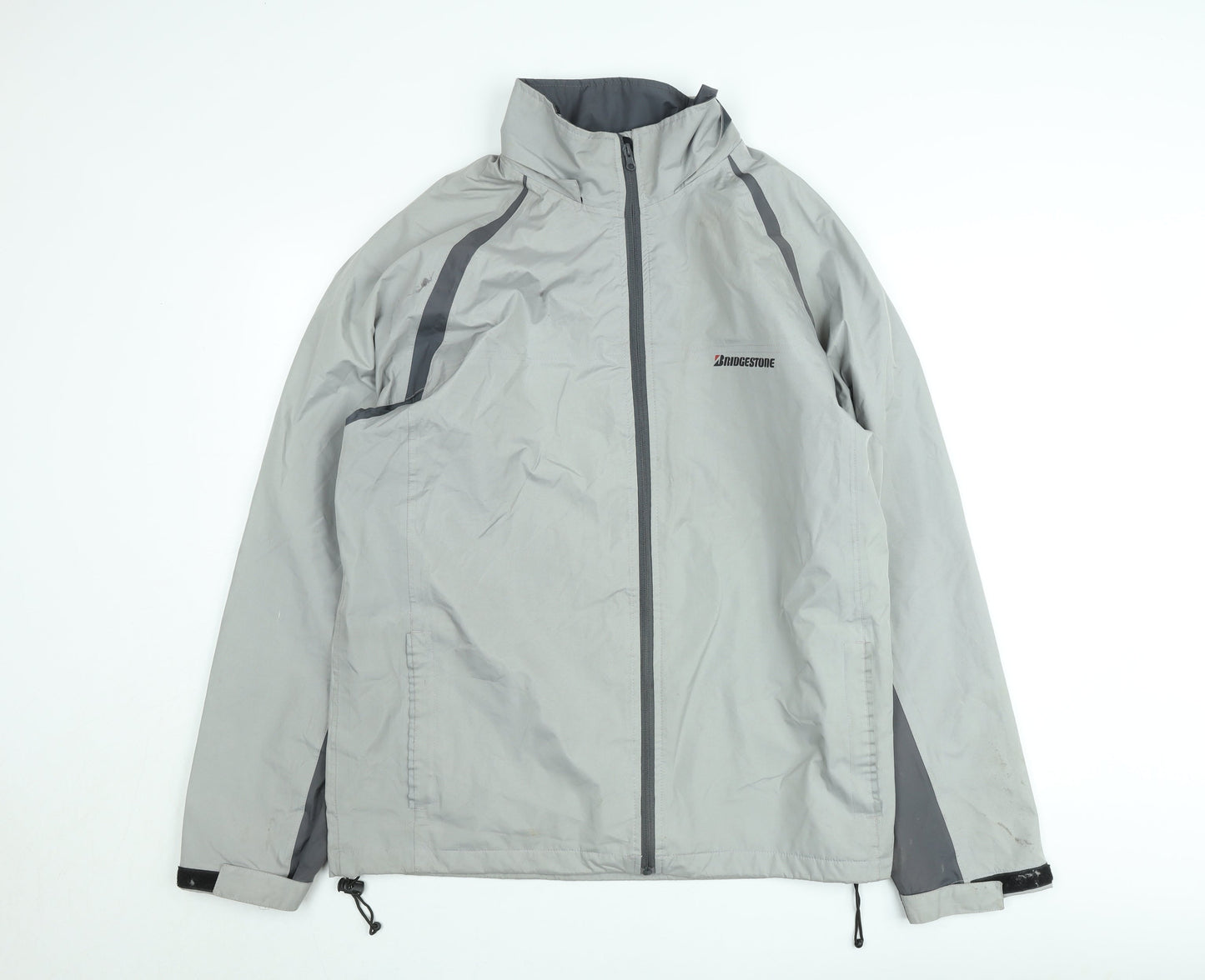 Bridgestone Men's Grey XL Windbreaker Jacket Lightweight Water Resistant