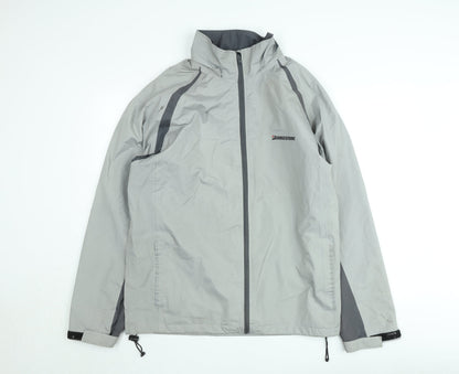 Bridgestone Men's Grey XL Windbreaker Jacket Lightweight Water Resistant