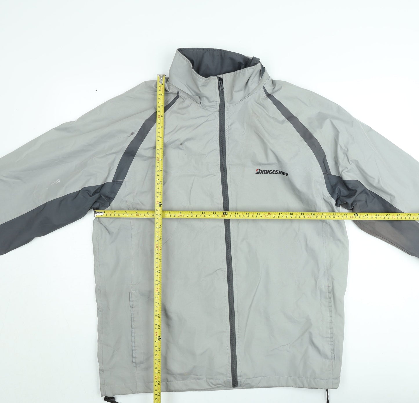Bridgestone Men's Grey XL Windbreaker Jacket Lightweight Water Resistant