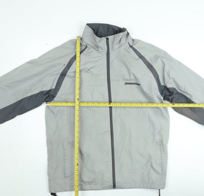 Bridgestone Men's Grey XL Windbreaker Jacket Lightweight Water Resistant