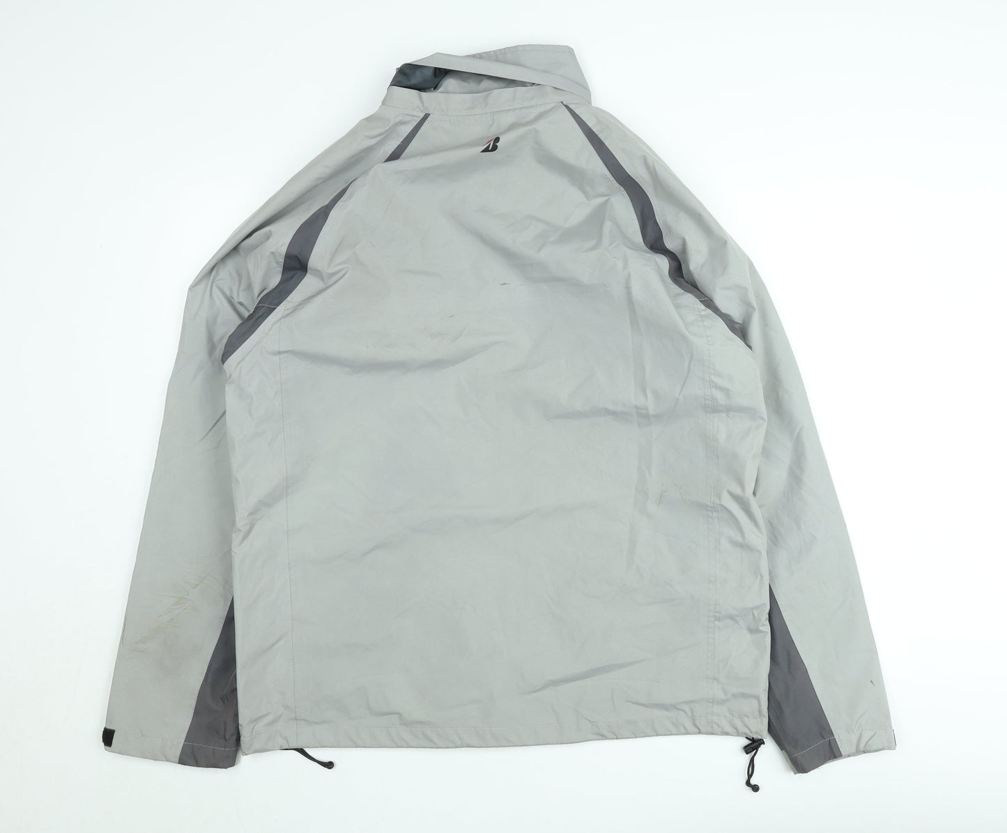 Bridgestone Men's Grey XL Windbreaker Jacket Lightweight Water Resistant