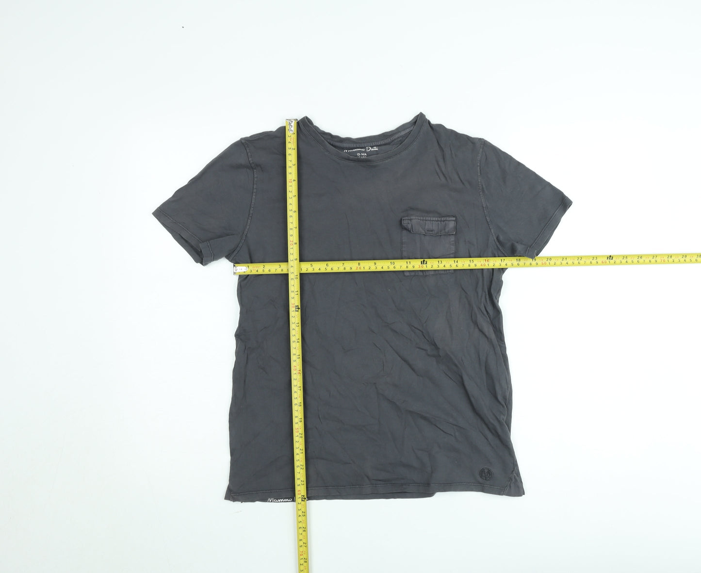 Massimo Dutti Teens Grey Cotton Crew Neck Short Sleeve T-Shirt 13-14 Years