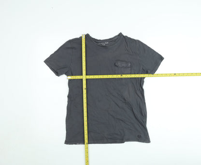 Massimo Dutti Teens Grey Cotton Crew Neck Short Sleeve T-Shirt 13-14 Years