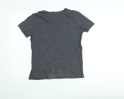 Massimo Dutti Teens Grey Cotton Crew Neck Short Sleeve T-Shirt 13-14 Years