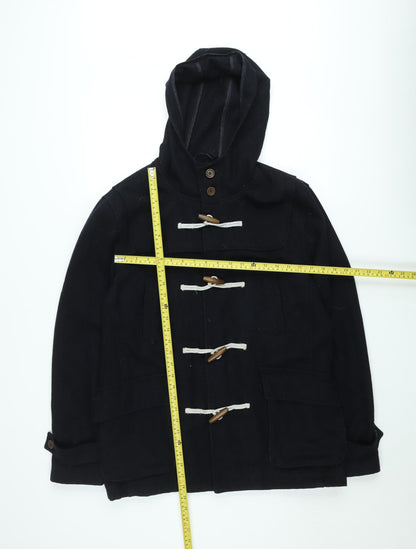 Cedarwood State Women's Black Wool Duffle Coat Hooded Medium