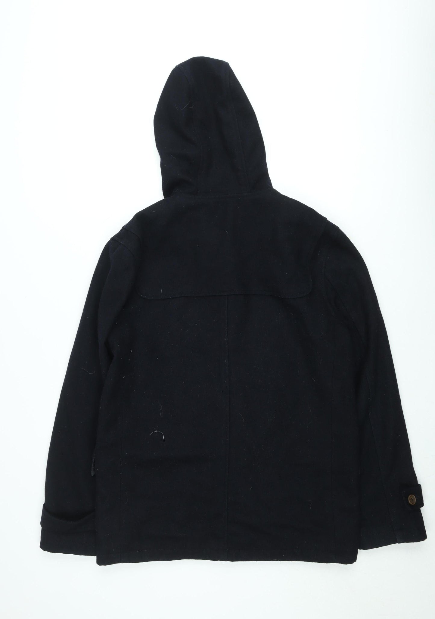 Cedarwood State Women's Black Wool Duffle Coat Hooded Medium