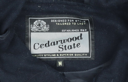 Cedarwood State Women's Black Wool Duffle Coat Hooded Medium