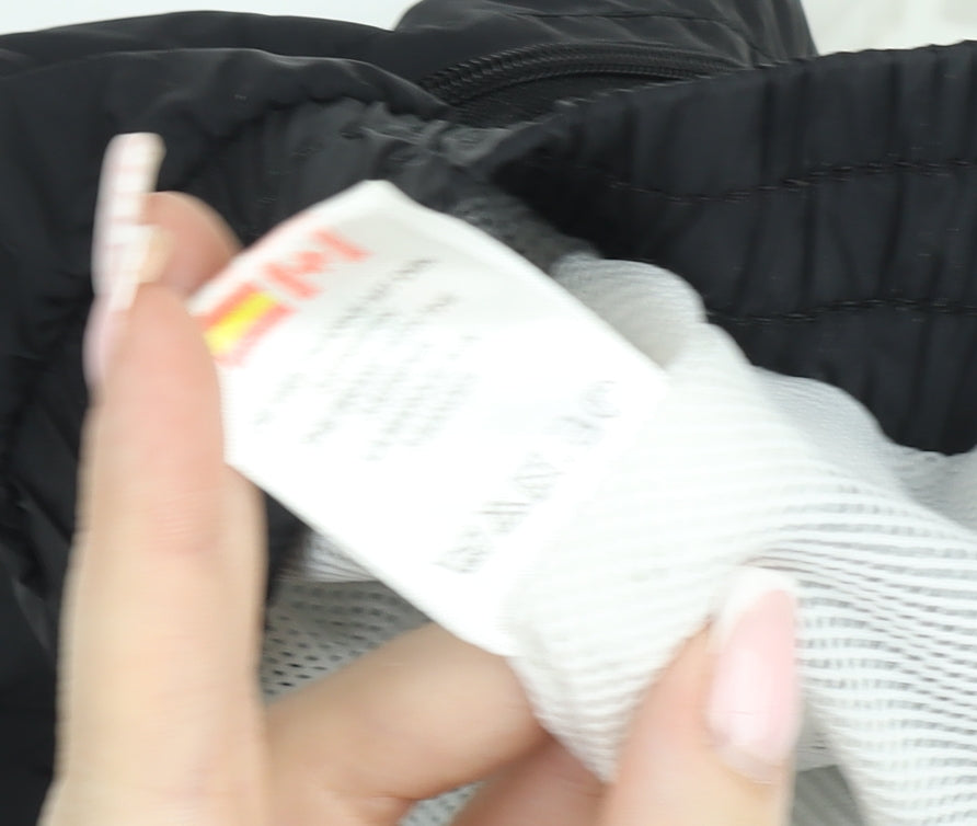 Adidas Men's 2XL Black Grey White Hooded Windbreaker Jacket