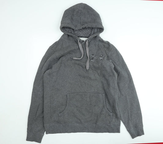 Under Armour Men's Grey Pullover Hoodie Size L Fleece ColdGear