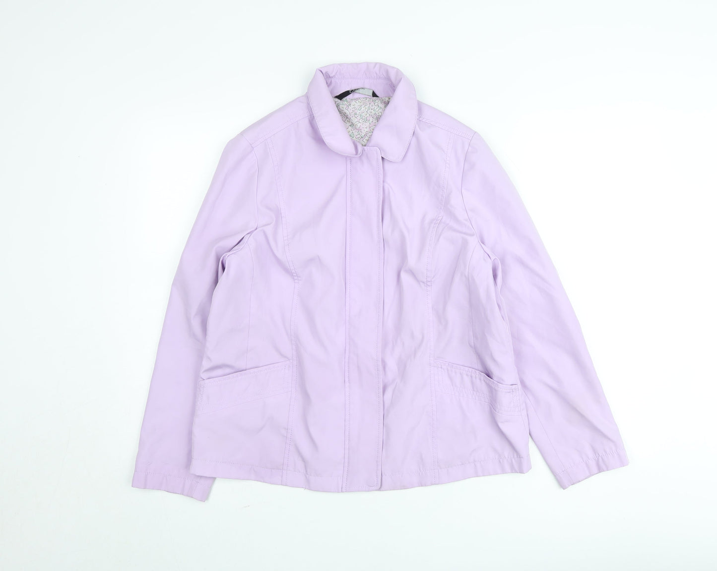 BM Collection Women's Purple Full Zip Mid-Length Jacket Size S