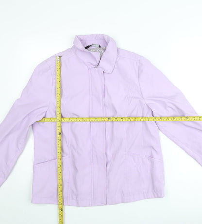 BM Collection Women's Purple Full Zip Mid-Length Jacket Size S