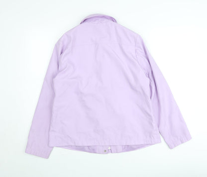BM Collection Women's Purple Full Zip Mid-Length Jacket Size S