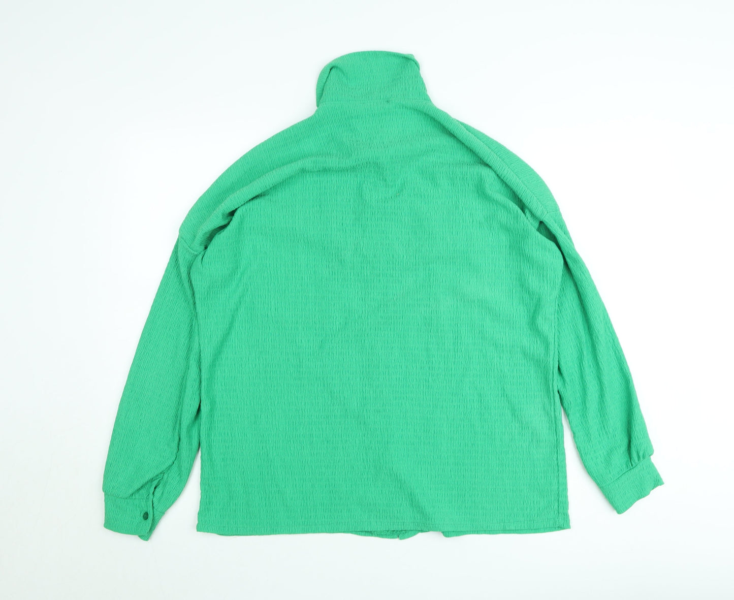 New Collection Women Green Button-Up Shirt Long Sleeve Size L