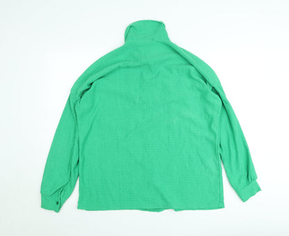 New Collection Women Green Button-Up Shirt Long Sleeve Size L