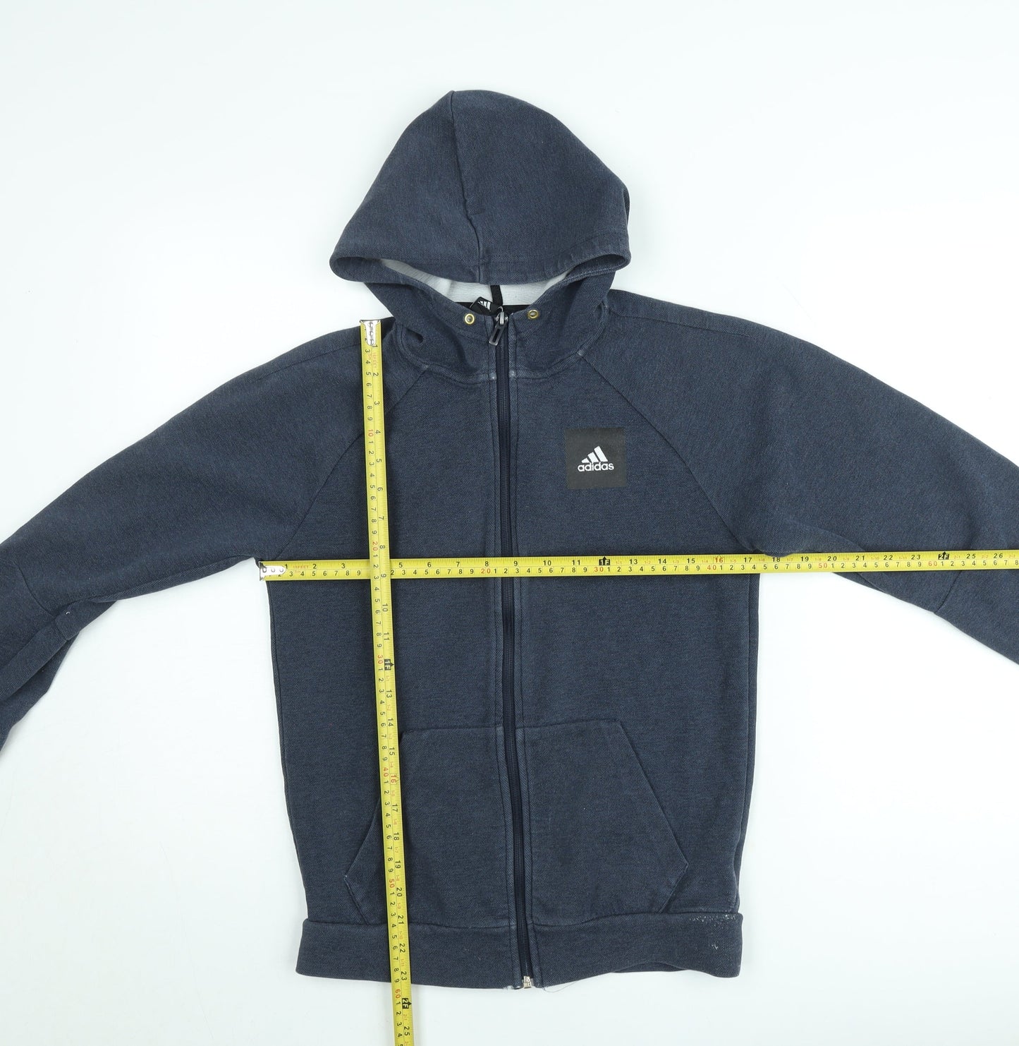 French Connection Men's Blue Hooded Zip-Up Jacket Size M