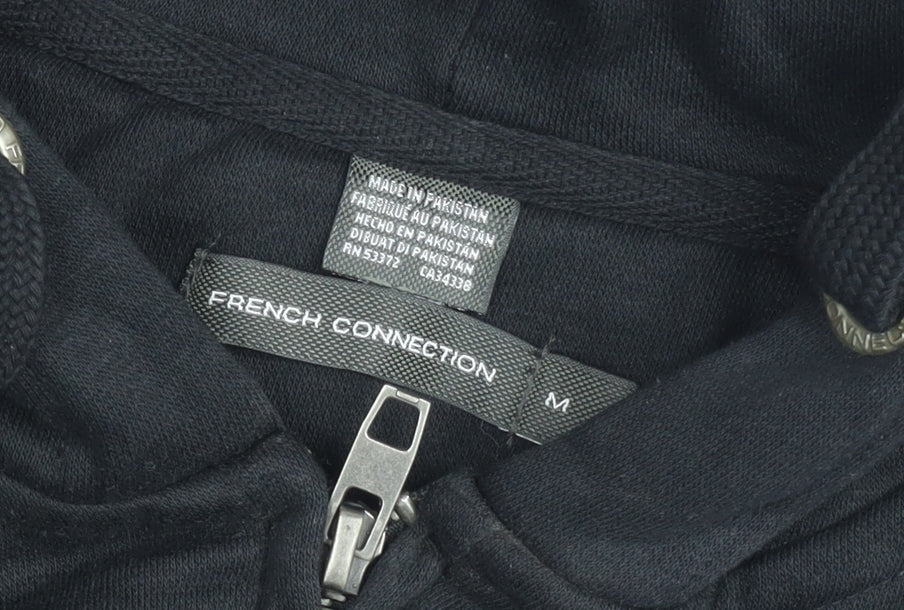 French Connection Men's Blue Hooded Zip-Up Jacket Size M