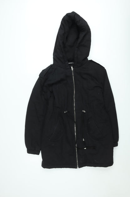 Boohoo Women’s Black Petite Size 8 Hooded Parka Jacket
