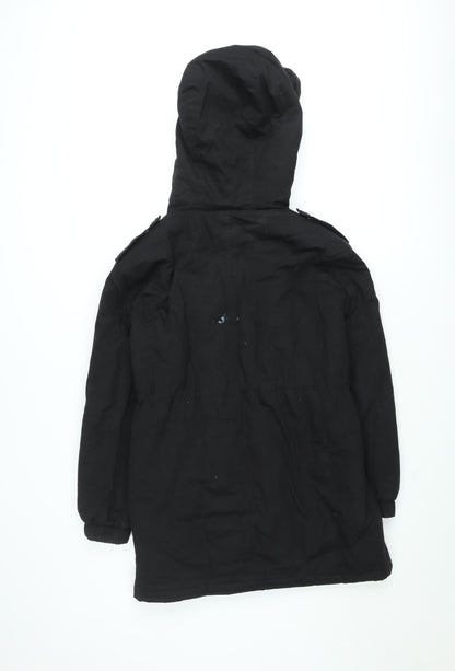 Boohoo Women’s Black Petite Size 8 Hooded Parka Jacket