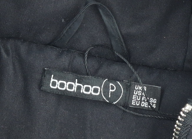 Boohoo Women’s Black Petite Size 8 Hooded Parka Jacket