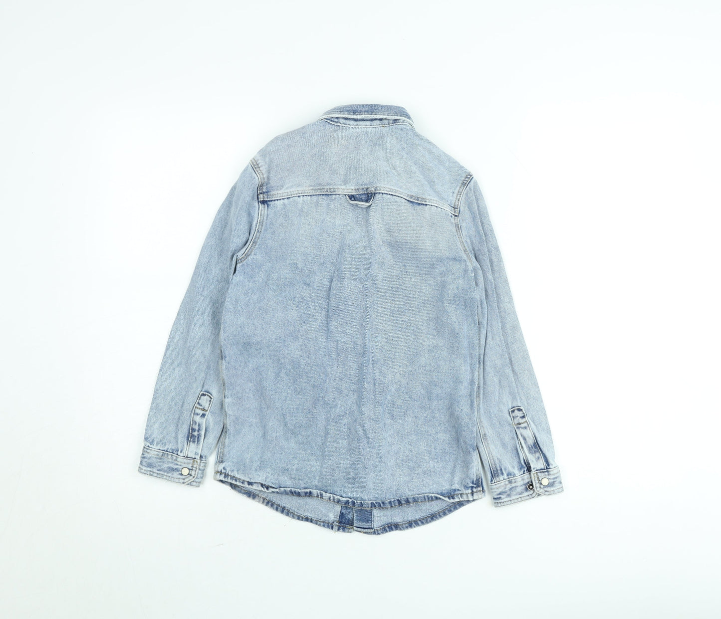 Marks and Spencer Girls Blue Denim Shirt Jacket 9-10 Years Long Sleeve