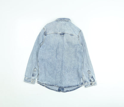 Marks and Spencer Girls Blue Denim Shirt Jacket 9-10 Years Long Sleeve