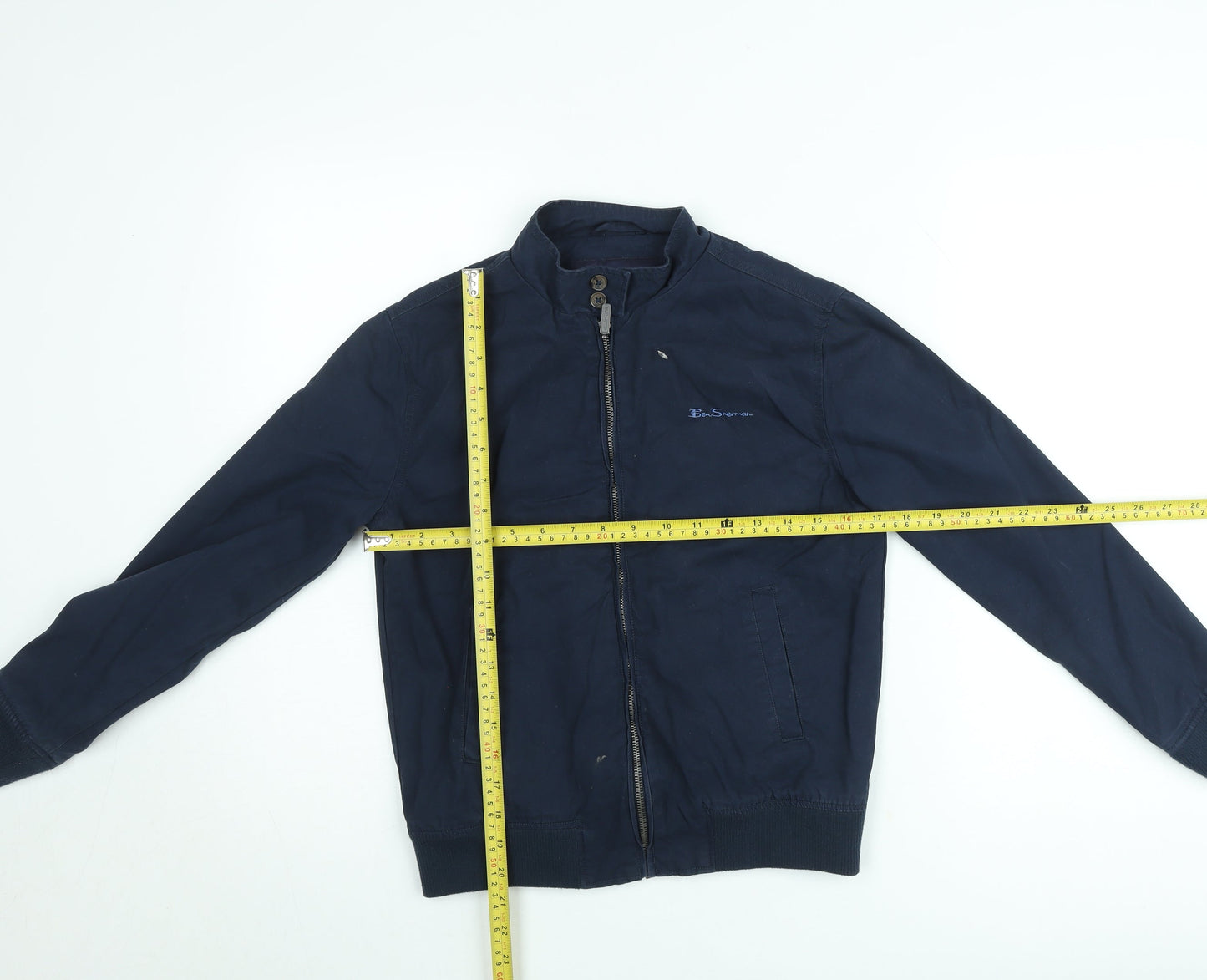 Ben Sherman Boys Blue Cotton Bomber Jacket 12-13 Years Full Zip Lined