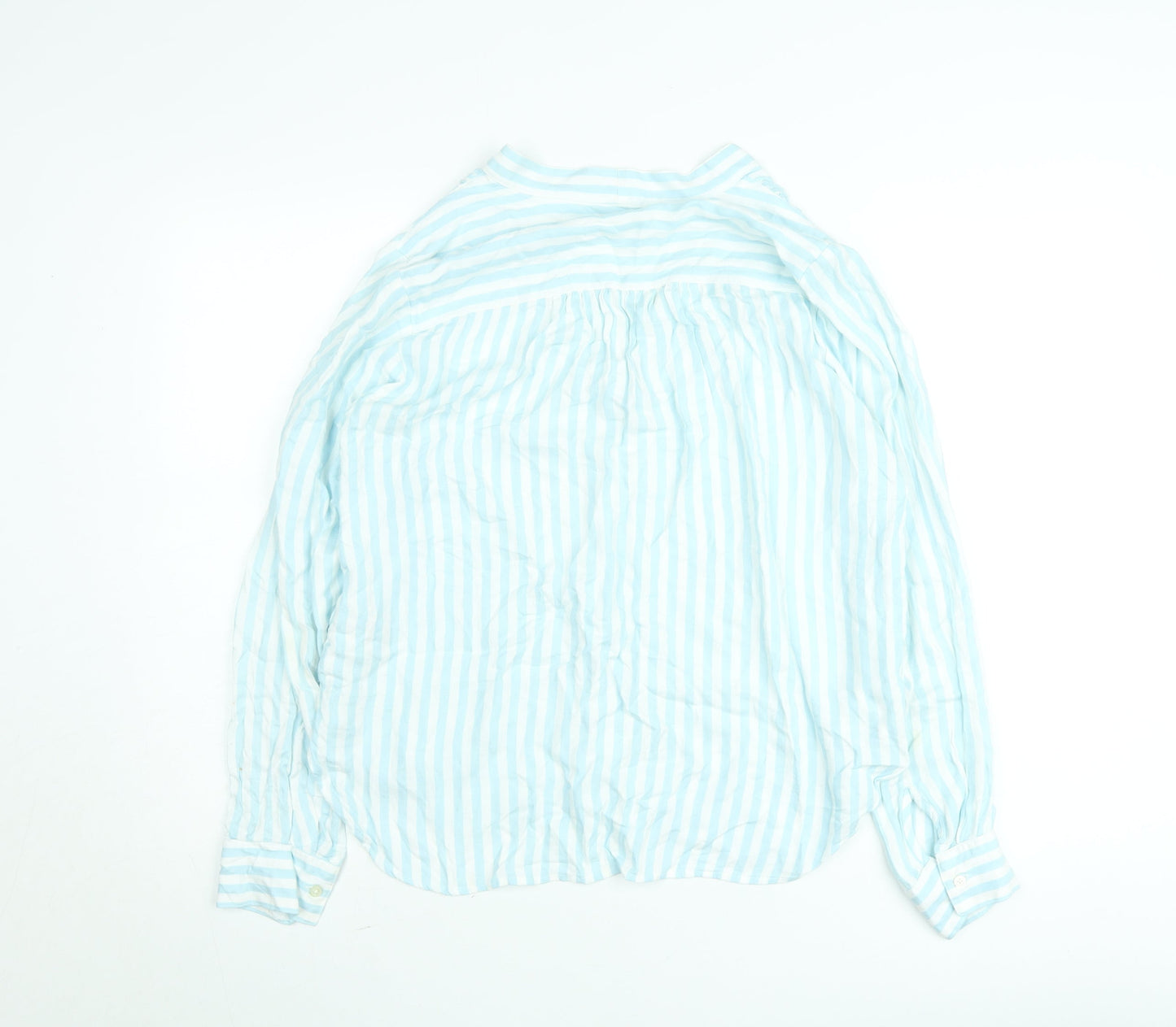 GAP Women Blue Striped Cotton Tunic Blouse Long Sleeve Size S