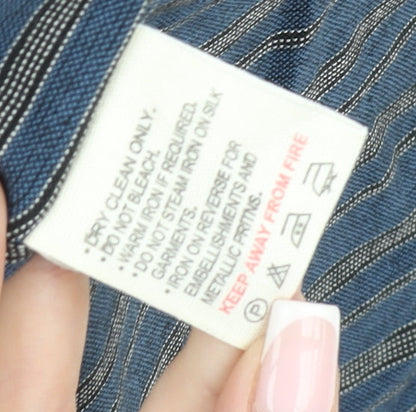 Fabindia Men's Blue Cotton Waistcoat Regular Fit Classic Style M