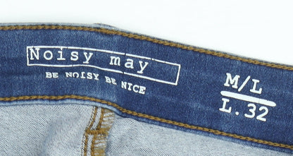 Noisy May Women's Blue Skinny Denim Jeans M/L L32 Slim Fit Stretch