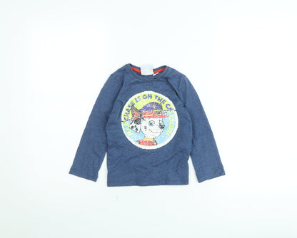 Nickelodeon PAW Patrol Boys Blue 4-5 Years Sequin Long Sleeve T-Shirt