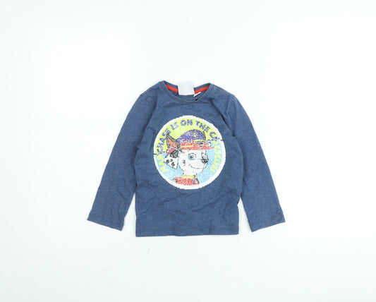 Nickelodeon PAW Patrol Boys Blue 4-5 Years Sequin Long Sleeve T-Shirt