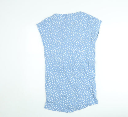 ONLY Women's Blue Floral Cotton Short Shift Dress Size M