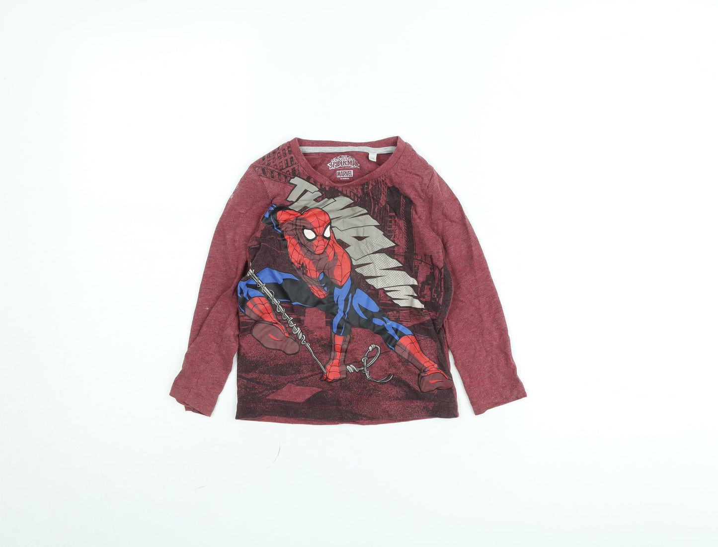 C&A Boys Red Marvel Spider-Man Long Sleeve T-Shirt 4-5 Years