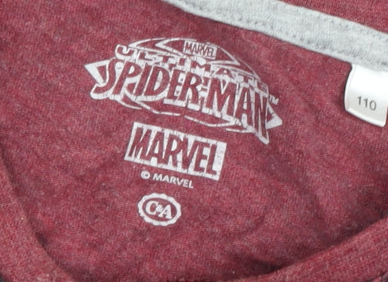 C&A Boys Red Marvel Spider-Man Long Sleeve T-Shirt 4-5 Years