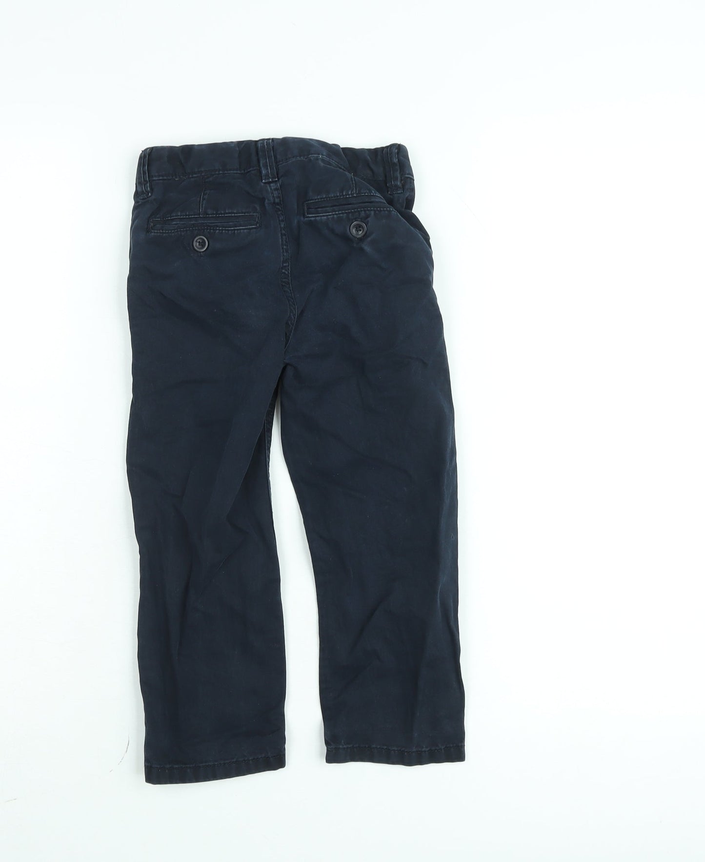 Gap Boys Blue Chino Trousers 4 Years Cotton Twill Adjustable Waist