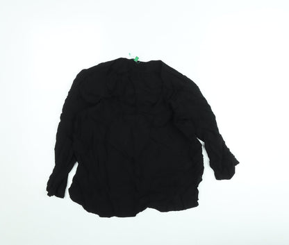 United Colors of Benetton Women’s Black Chiffon Long Sleeve Blouse M