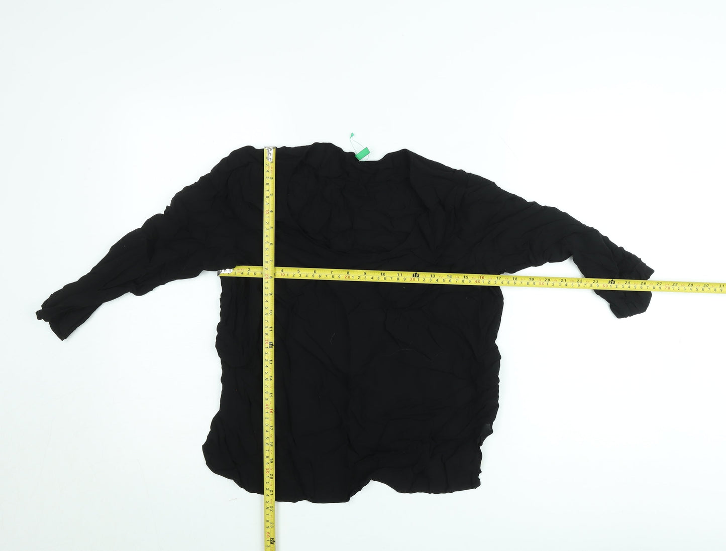 United Colors of Benetton Women’s Black Chiffon Long Sleeve Blouse M